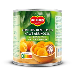 Del Monte | Abricots | Demi | Sirop léger | Boîte 134 gr