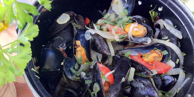 Moules de Zélande à la méditerranéenne