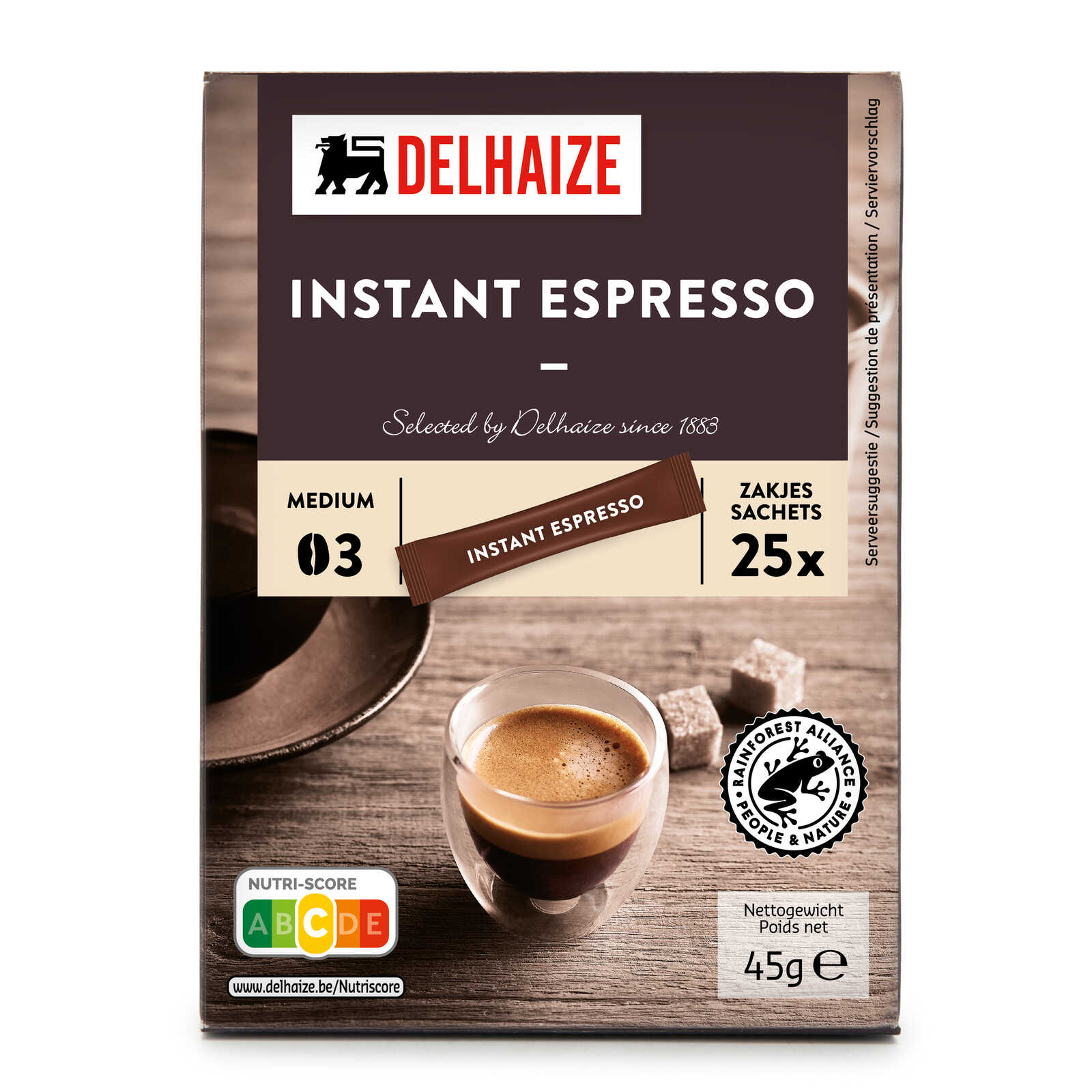 Delhaize | Café | Espresso | Soluble | Sticks | 25 x 1,8 gr | Delhaize