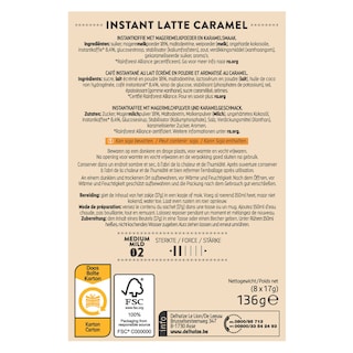 Delhaize | Koffie | Oplos | Sticks | Latte Caramel 