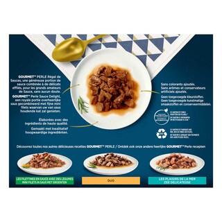 Gourmet | Perle | Aliment Chat | Adulte | Régal en Sauce | Boeuf 12 x 85 gr