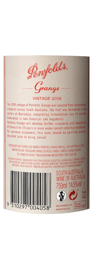 Australia - South Eastern | PENFOLDS | Grange 2008 rood 