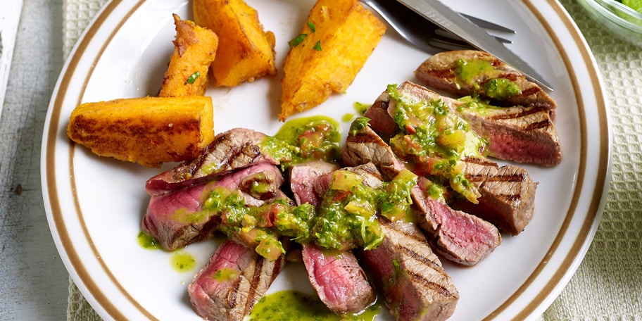 Bœuf argentin grillé, sauce chimichurri