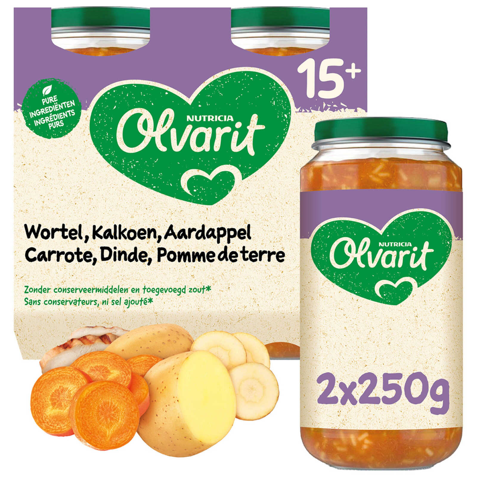 Olvarit Maaltijd | Wortel Kalkoen Aardappel | 15M