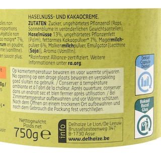 Delhaize | Smeerpasta | Hazelnoot 750 gr