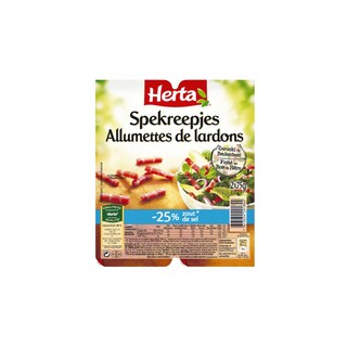 Herta | Allumettes de lardons fumés  | -25% sel 