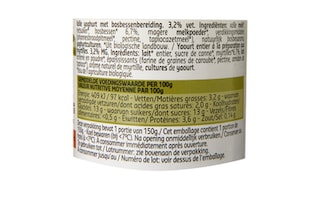 Delhaize | Bio | Yoghurt | Mager | Blauwe bosbes | 3+1 | Bio 