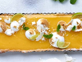 Lemon curd taart met meringue