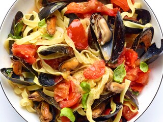 Provençaalse tagliatelle met mosselen