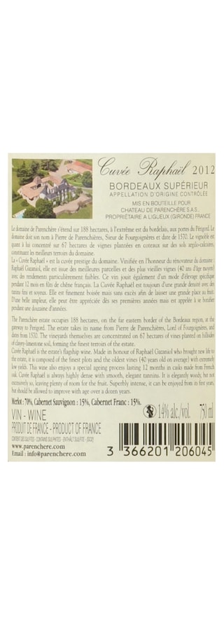 France - Frankrijk | Bordeaux Supérieur | Château Parenchère Cuvée Raphaël 2012 Rood 