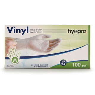 Hy@pro | Gants en Vinyle | M | Blanc Poudré | 100pc 