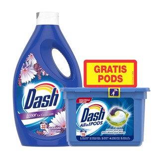 Dash | Lessive | Liquide | Lavande | 1,815L | 33DS + PODS gratuit 