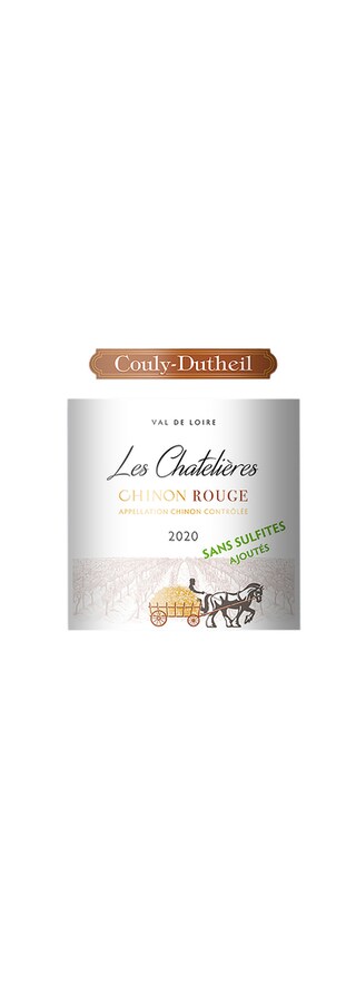 France - Loire | Chinon Chatelière Sans Sulfite 2020 Rood 