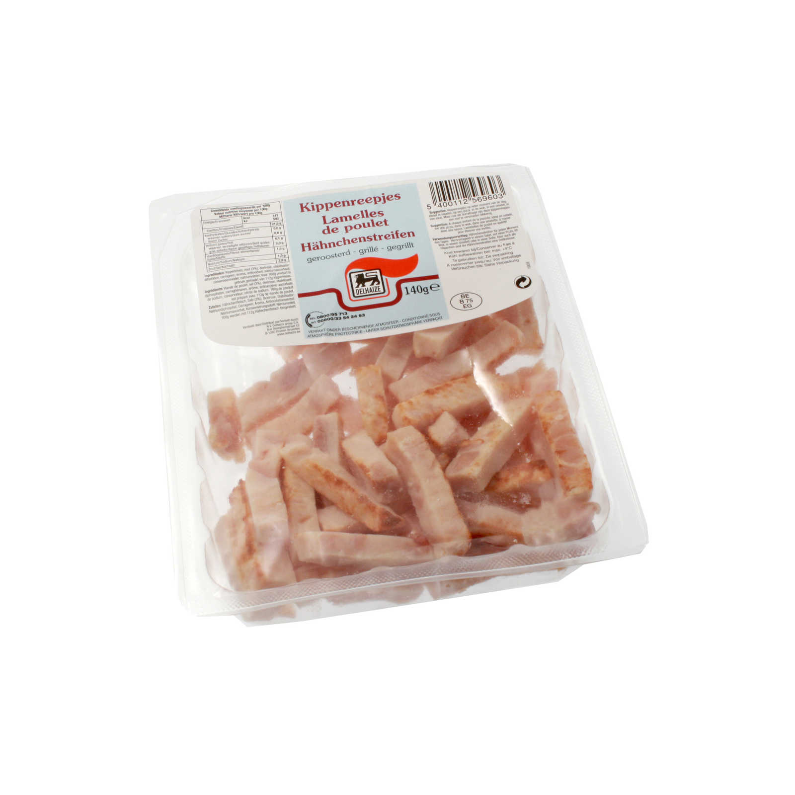 Delhaize Lamelles de poulet grillé 140 gr Delhaize