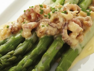 Asperges vertes aux crevettes