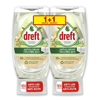 Dreft | Afwasmiddel | HDW | Max Power | Bergamot | 2x370ml | Promopack 1+1 