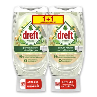 Dreft | Afwasmiddel | HDW | Max Power | Bergamot | 2x370ml | Promopack 1+1 