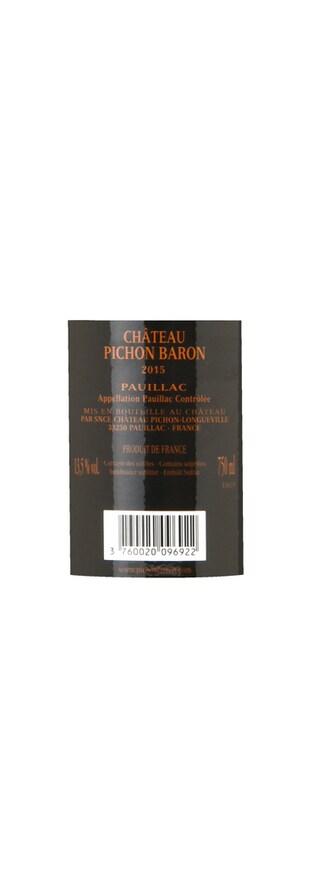 France - Frankrijk | Bordeaux - Pauillac | Château Pichon Longueville Baron 2015 