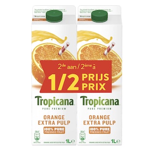 Tropicana | Pure Premium | Sap | Sinaasappel met Extra Pulp | Tet | 2x1L 
