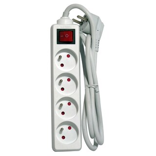 Chacon | Multiprise 4x avec Interrupteur | Blanc 