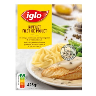 Iglo | Poulet | Sauce poivre | Purée 
