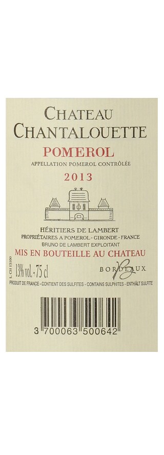FR BORDEAUX POMEROL | Château Chantalouette 2013 
