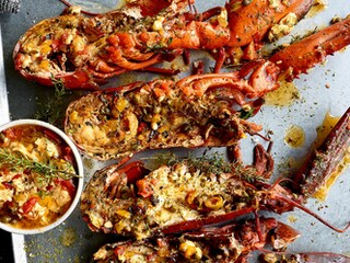 Gegrilde kreeft met Italiaanse kruidenboter