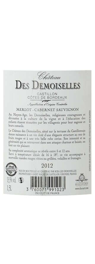 France - Frankrijk | Bordeaux - Castillon Cts Bord | Château des Demoiselles 2012 