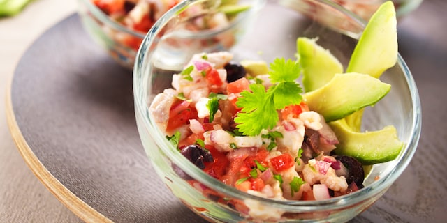 Ceviche van roodbaars met avocado