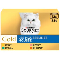 Gourmet | Gold | Kattenvoeding | Mousse | Vlees/Vis 12 x 85 gr