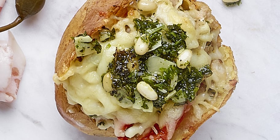 Volcano potatoes au haché, mozzarella et épinards