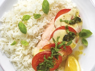 Zalm in papillot à la caprese