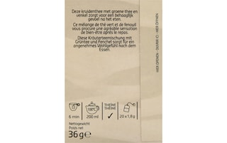 Delhaize | Bio | Kruidenthee | Platte buik | Zakjes | Bio 
