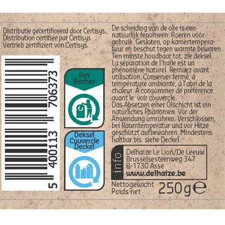 Delhaize | Bio | Beurre | Noisettes | Bio 250 gr
