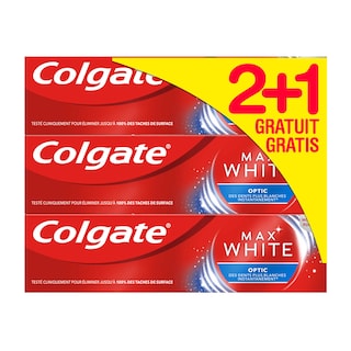 Colgate | Dentifrice | MaxWhite Optic | 2+1 gratuit 