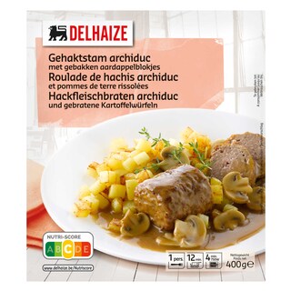 Delhaize | Roulade de haché | Archiduc | PDT rissolées 
