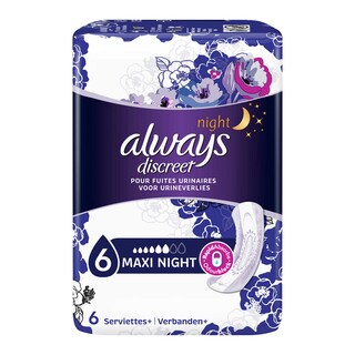 Always | Discreet | Serviettes Hygièniques | Incontinence | Nuit | Discret 