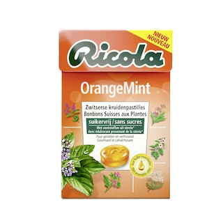 Ricola | Bonbons aux plantes | OrangeMint | Sans sucre 