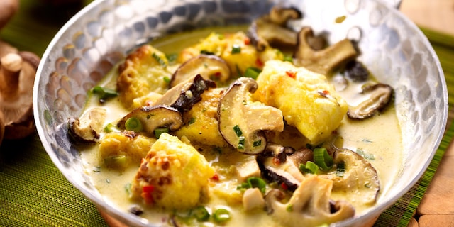 Viscurry met shiitakes