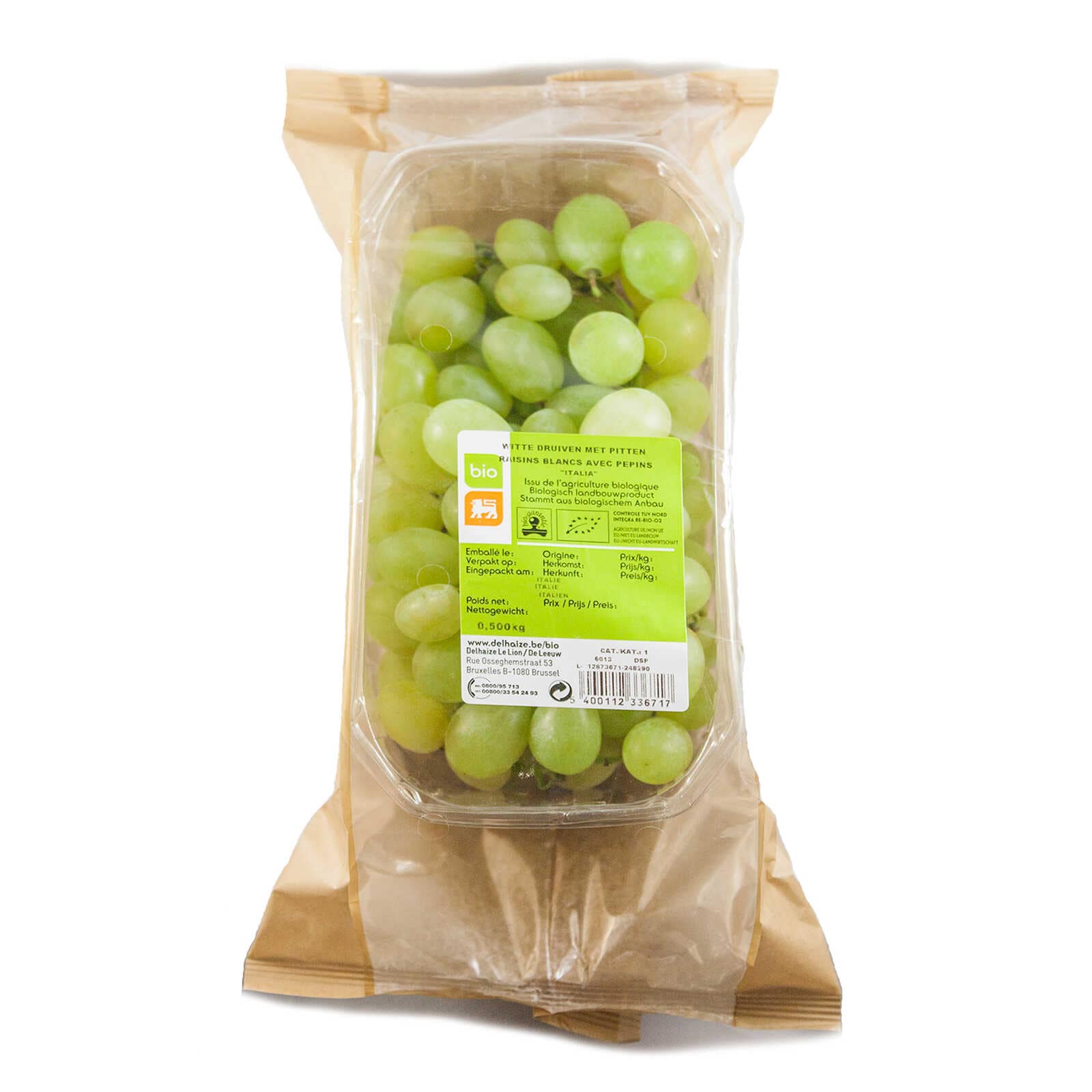 Delhaize | Bio | Raisins | Blancs | avec pépins | Bio | 500 gr | Delhaize