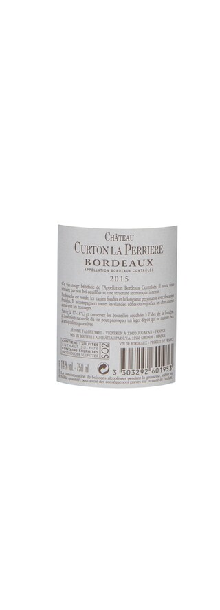 France - Frankrijk | Bordeaux - Bordeaux AC | Château Curton La Perrière 2015 Rouge 