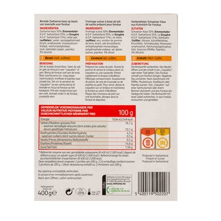 Delhaize | Fondue | Zwitsers 400 gr