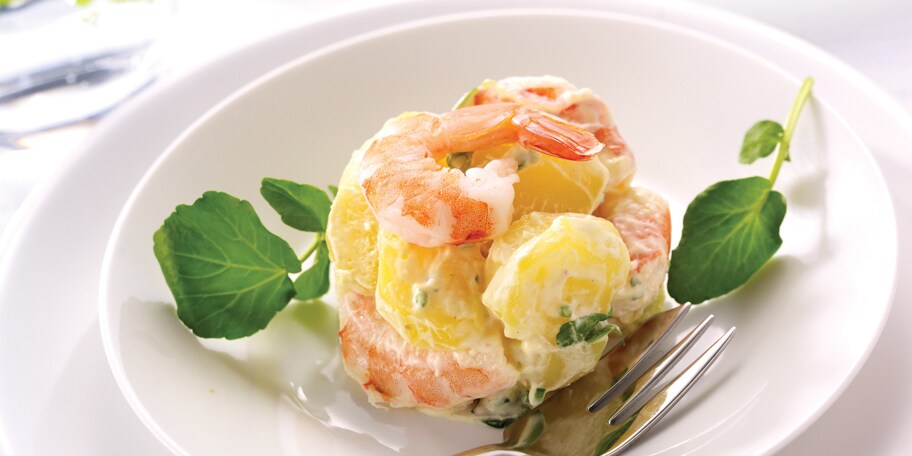 Salade de pommes de terre nouvelles aux crevettes