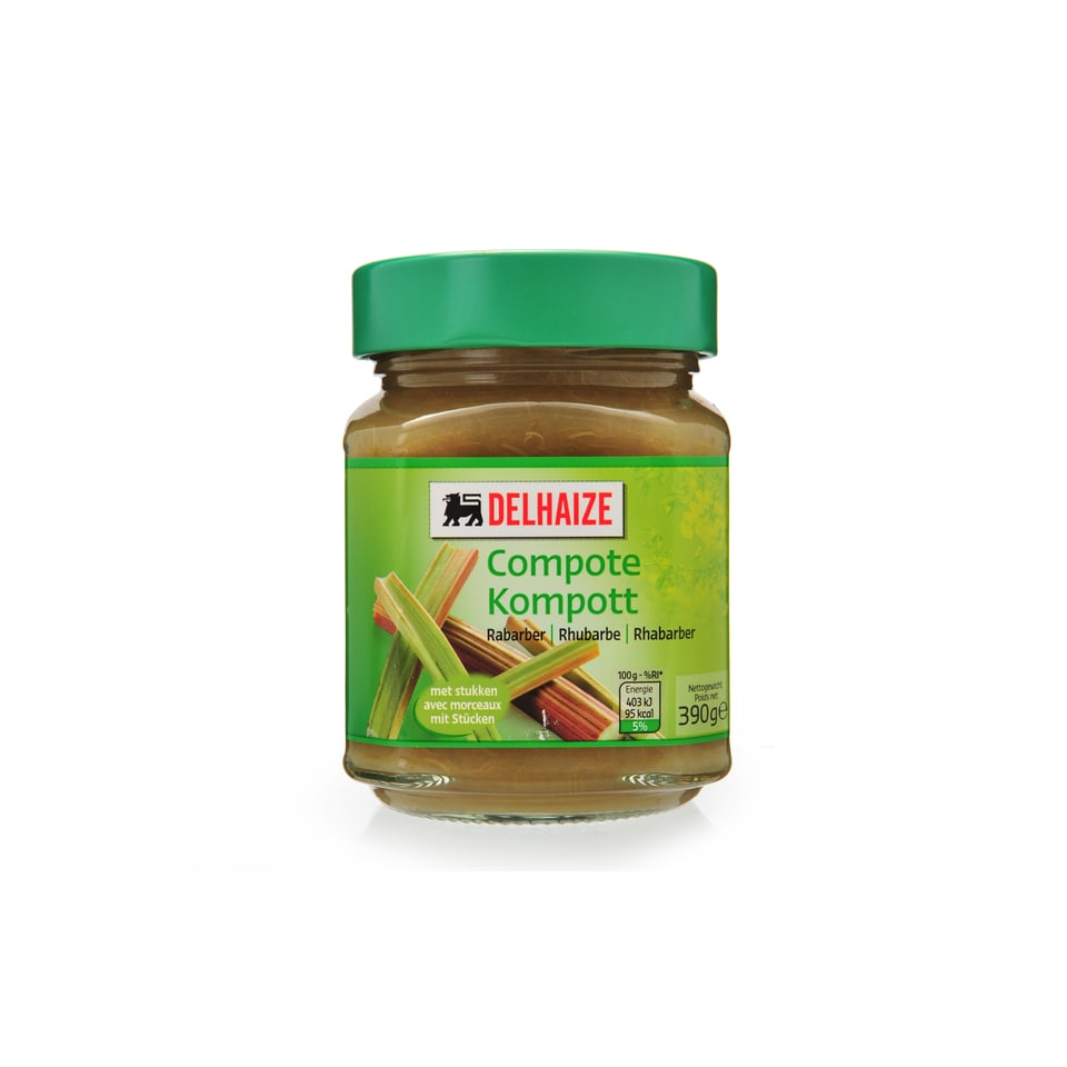 Delhaize Compote Rhubarbe Bocal 390 gr Delhaize