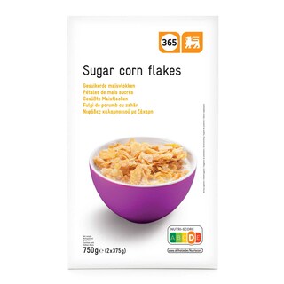 365 | Delhaize | Cornflakes | Sucre | 8 Vitamines et Fer 