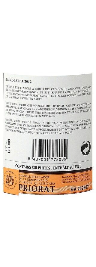 ESPANA - PRIORAT D.O. | Priorat D.O. | La Mogarba 2012 Rood 