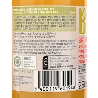 Delhaize | Bio | Sap | Ananas Mango | Bio 