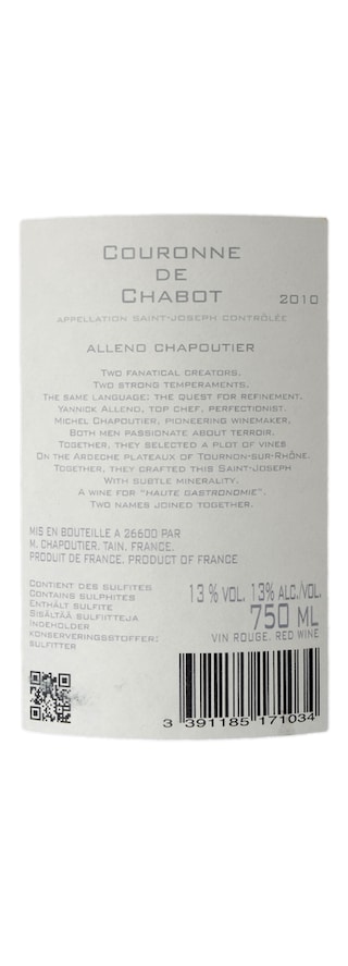 FRANCE - RHONE | COTES DU RHONE SEPTENTRIONAL | SAINT JOSEPH COURONNE CHABOT 10 R 