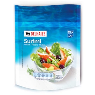 Delhaize | Chunks de surimi (preparation de chair de poisson avec saveur crabe) 