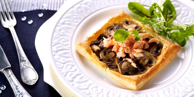 Feuilletés aux champignons et aux écrevisses